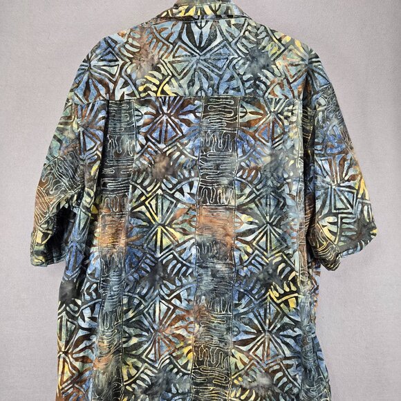 Johari West Natural Leisure Wear Short Sleeve Button Up, Men's, 2XL, Hawaiian - Picture 7 of 8